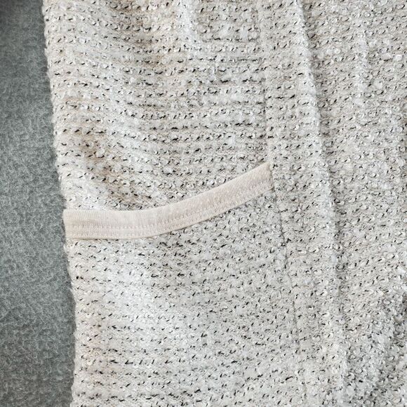 Maurices Sweater Women 7 Cream Metallic Sparkle Knit Faux Fur Cowl Neck Pullover - Picture 7 of 10